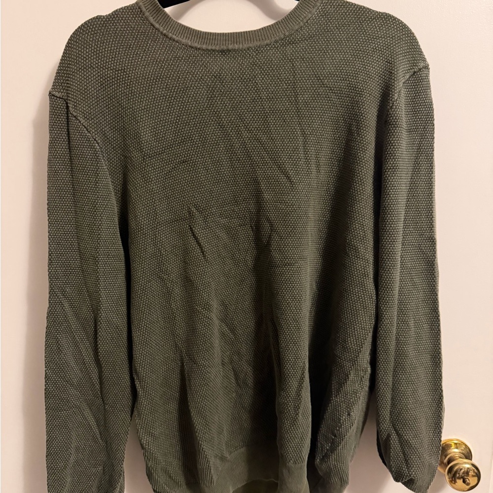 Faherty Olive Crewneck waffle Sweater